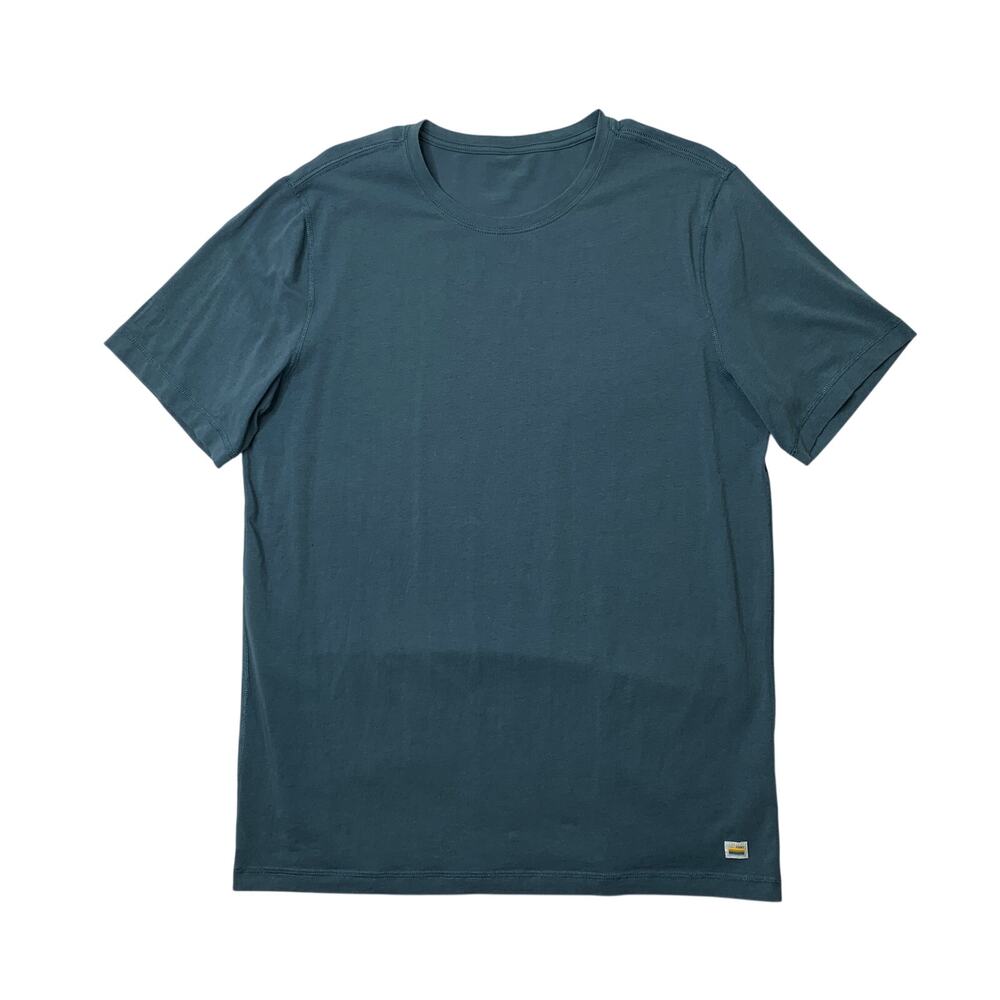 Vuori T Shirt Mens L Large Dark Teal Tuvalu Tee Flatlock Seams Training Active